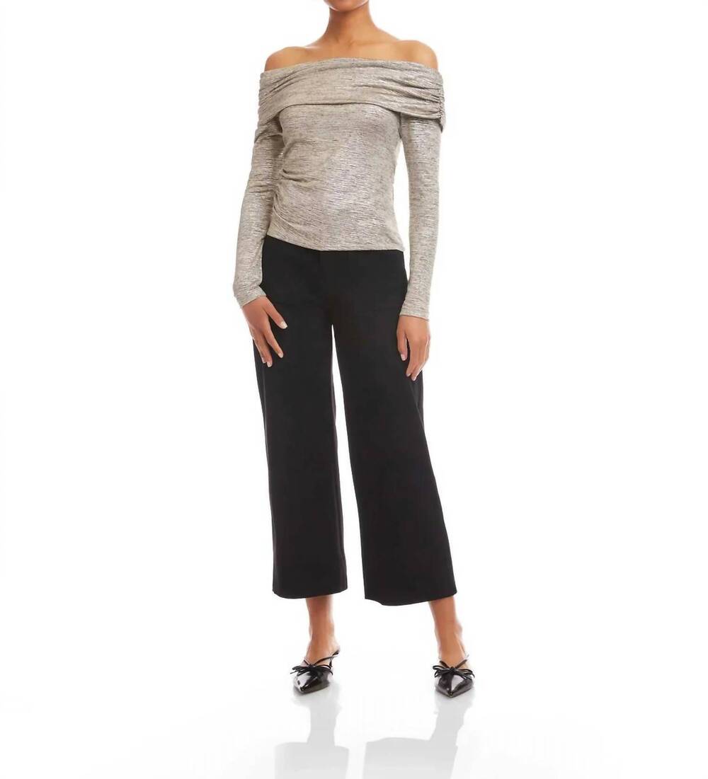 NEW FIFTEEN TWENTY asymmetric one-shoulder top in silver